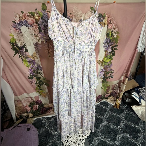 Storia Dresses & Skirts - Storia Floral Lavender Tiered Maxi Dress, NWT, Size Small